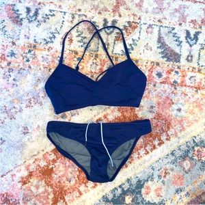 JOLYN Andy and Grayson Blue Bikini Set Size XL and 2X Ties at Waist Adjustable